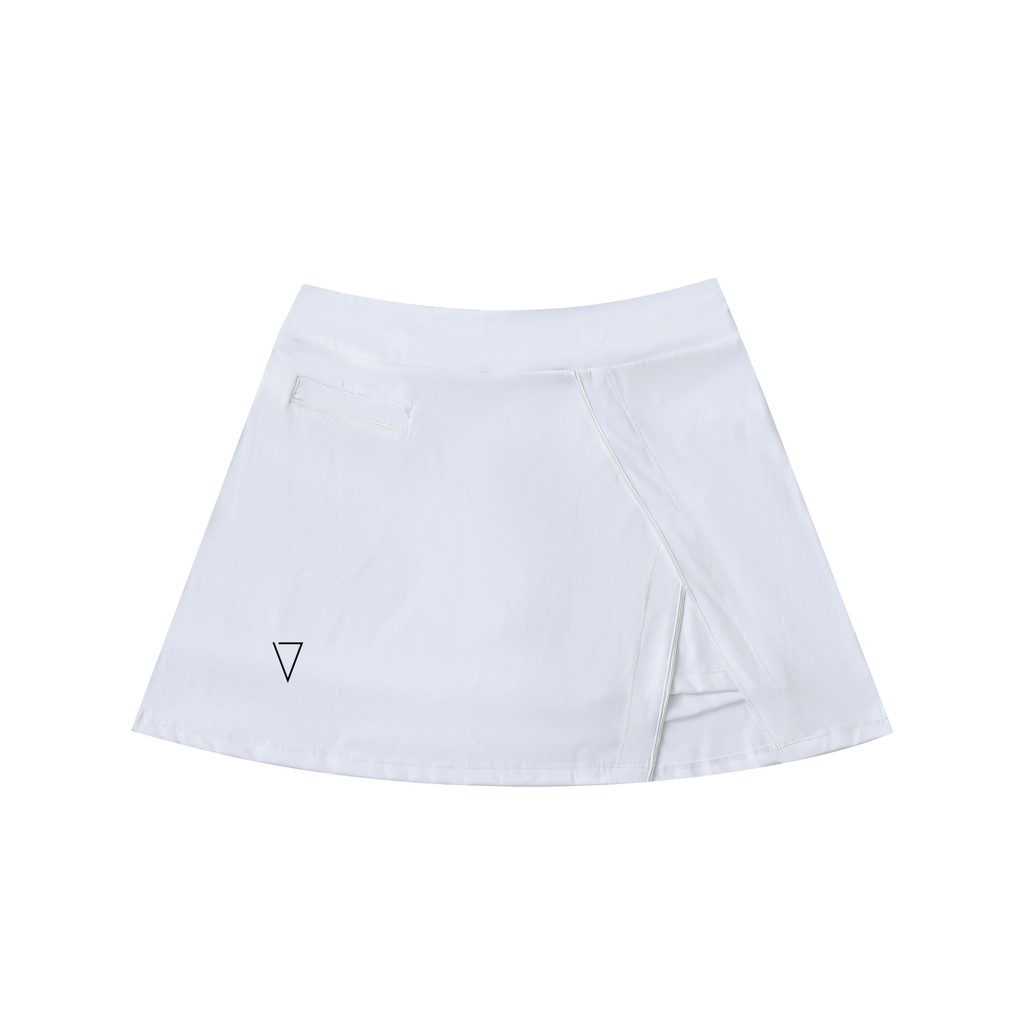 High-Waist Pocketed A-Line Skirt